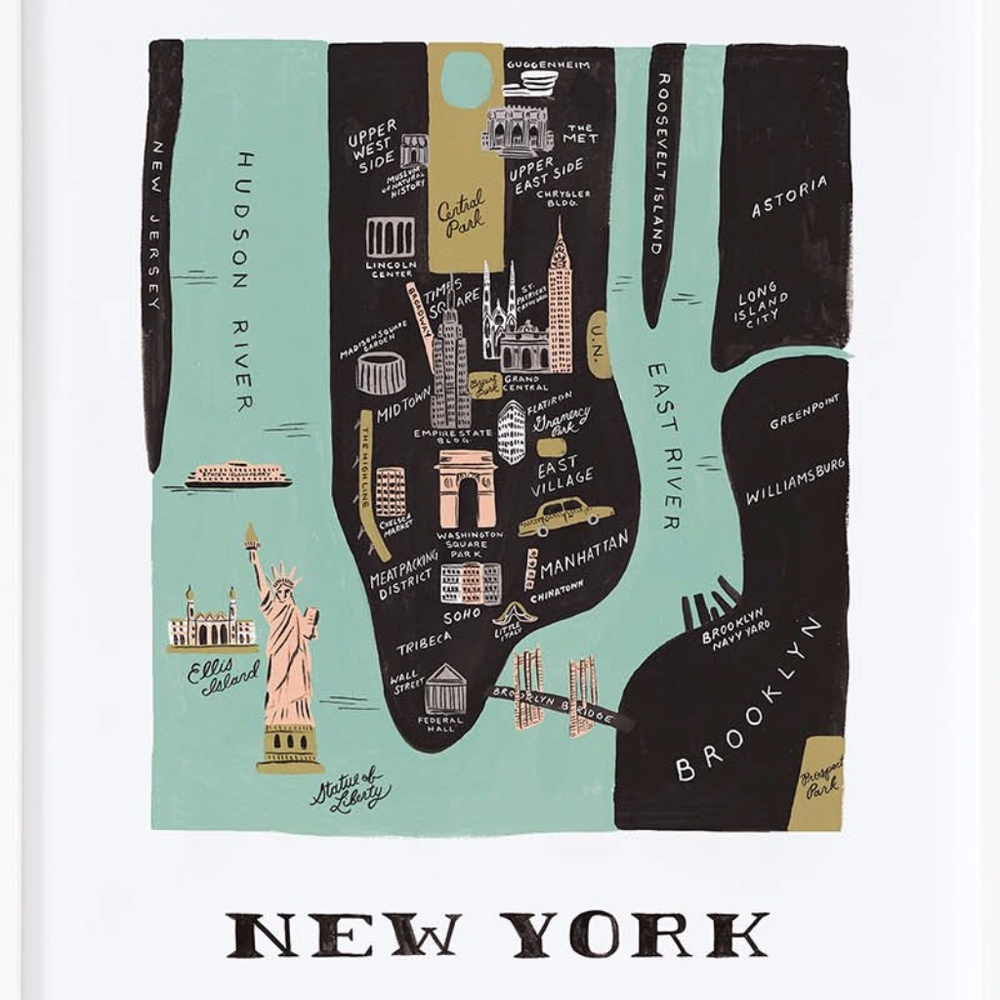 Rifle Paper Co Framed New York Map
